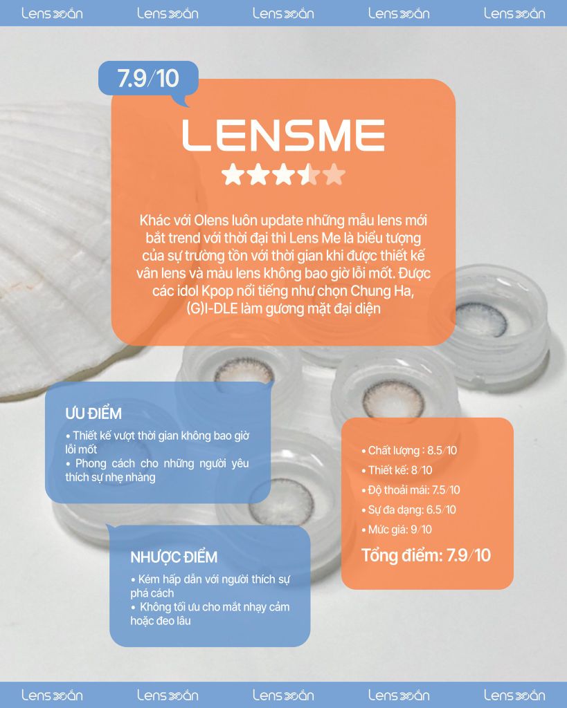 Lens Me có thiết kế vượt thời gian