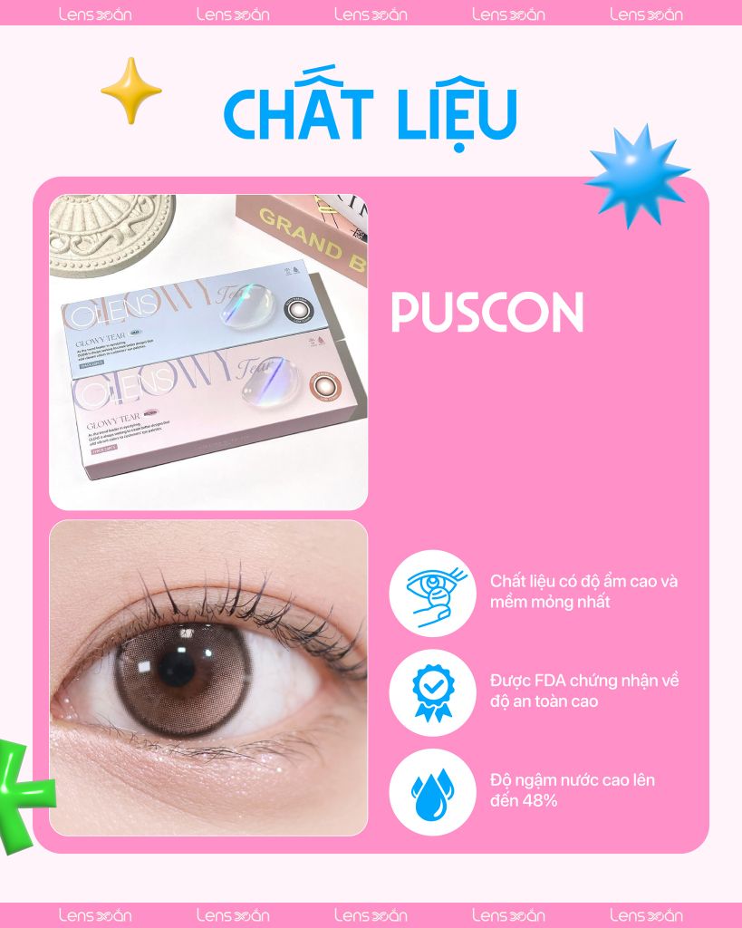 Glowy Tear Brown – Lens nâu ánh khói dịu nhẹ, thời thượng