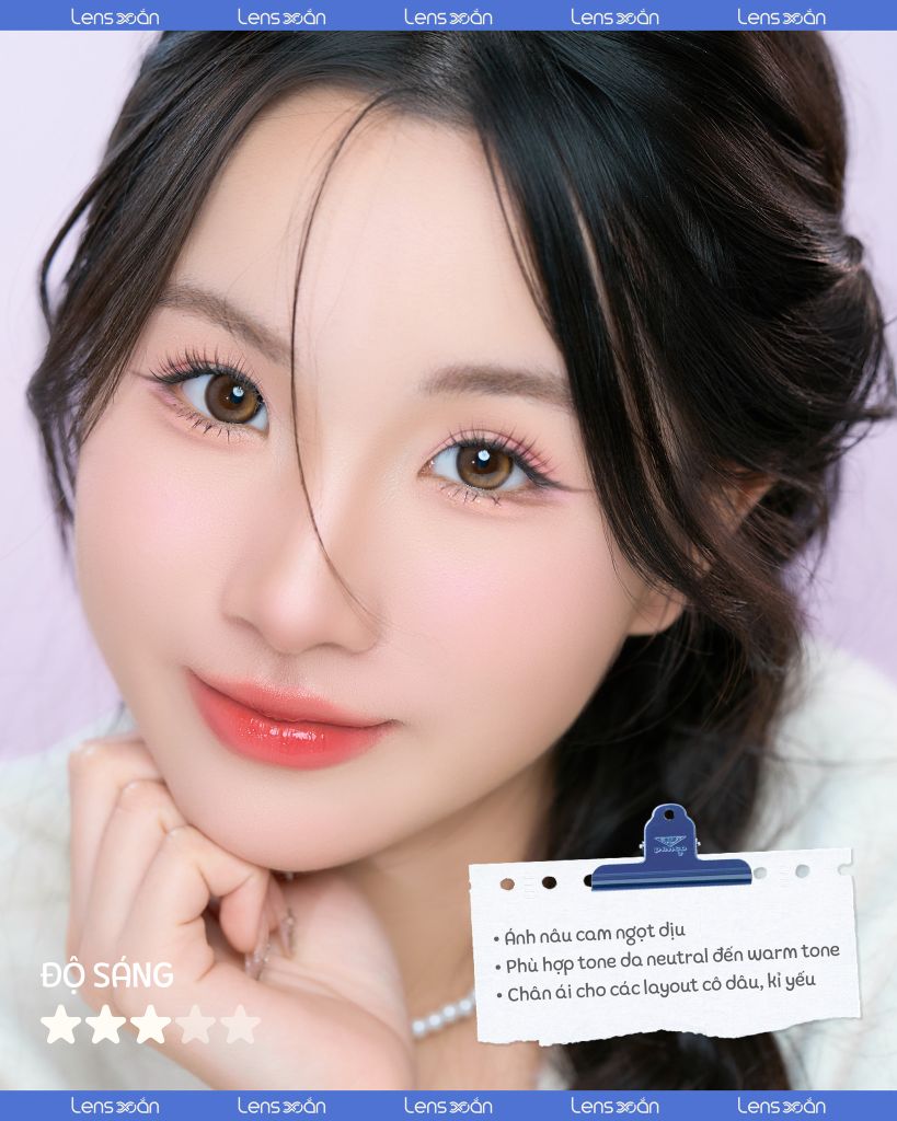 Lens One Pick Becca Azuki màu nâu mật ong tự nhiên