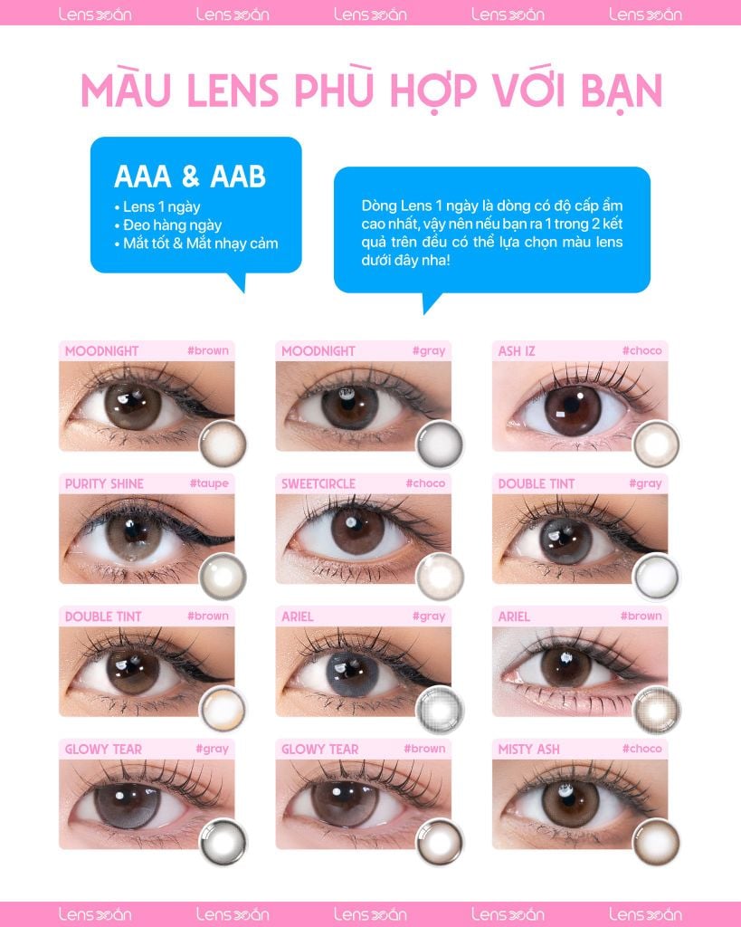 Làm bài test chọn màu lens chuẩn gu dành riêng cho newbie | Lens Xoắn