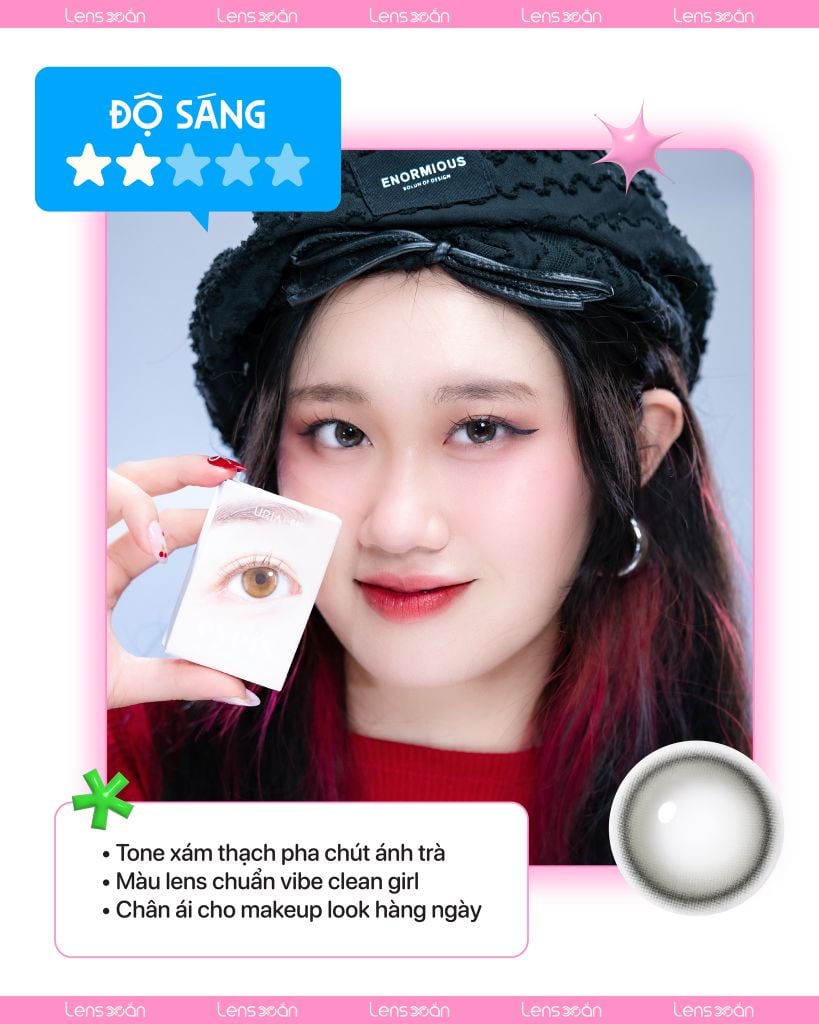 Lens Eyeis Essential Gray màu xám trà nhẹ, thiết kế tự nhiên, dành cho phong cách clean girl