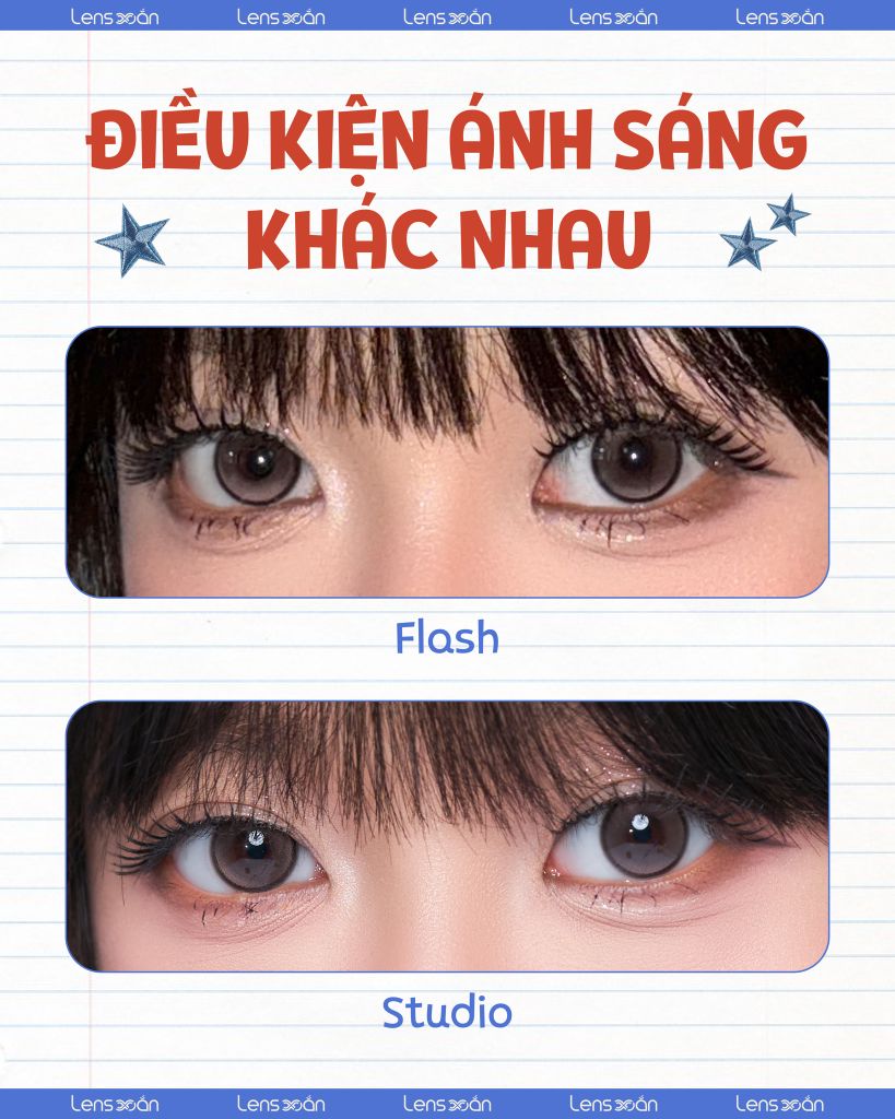 Glowy Tear Brown – Lens nâu đồng hiệu ứng mắt ướt Bling Bling