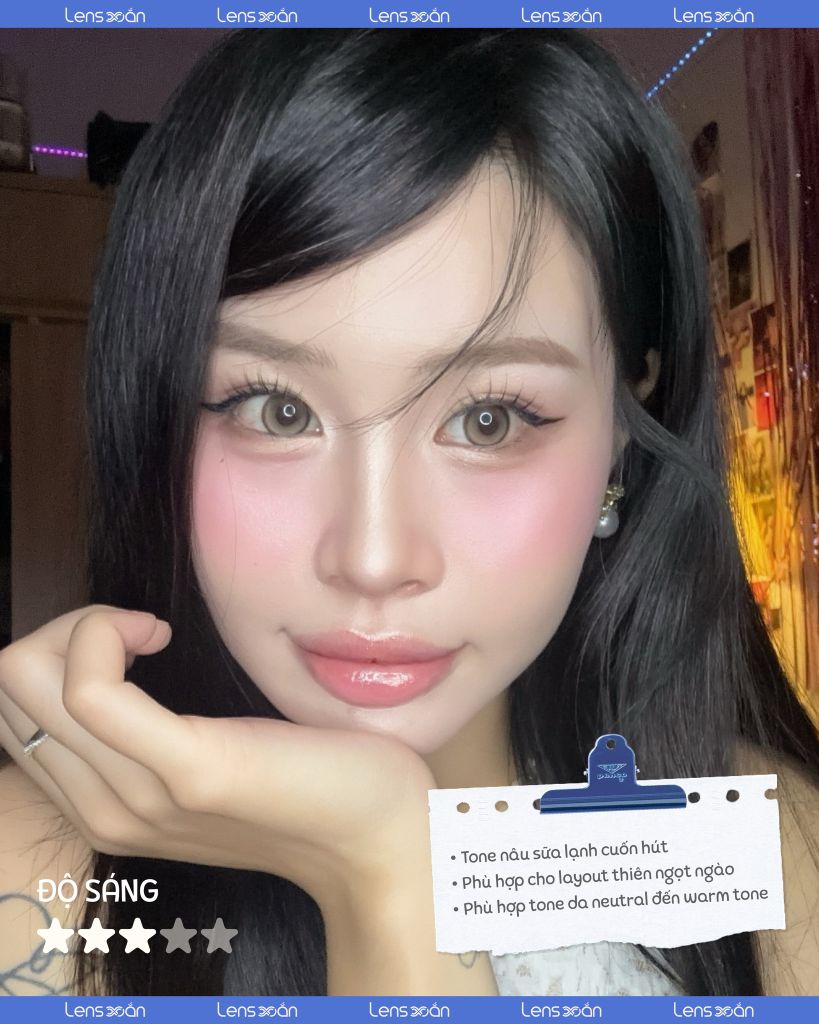 Lens BIV Oat Meal màu nâu trong veo tự nhiên