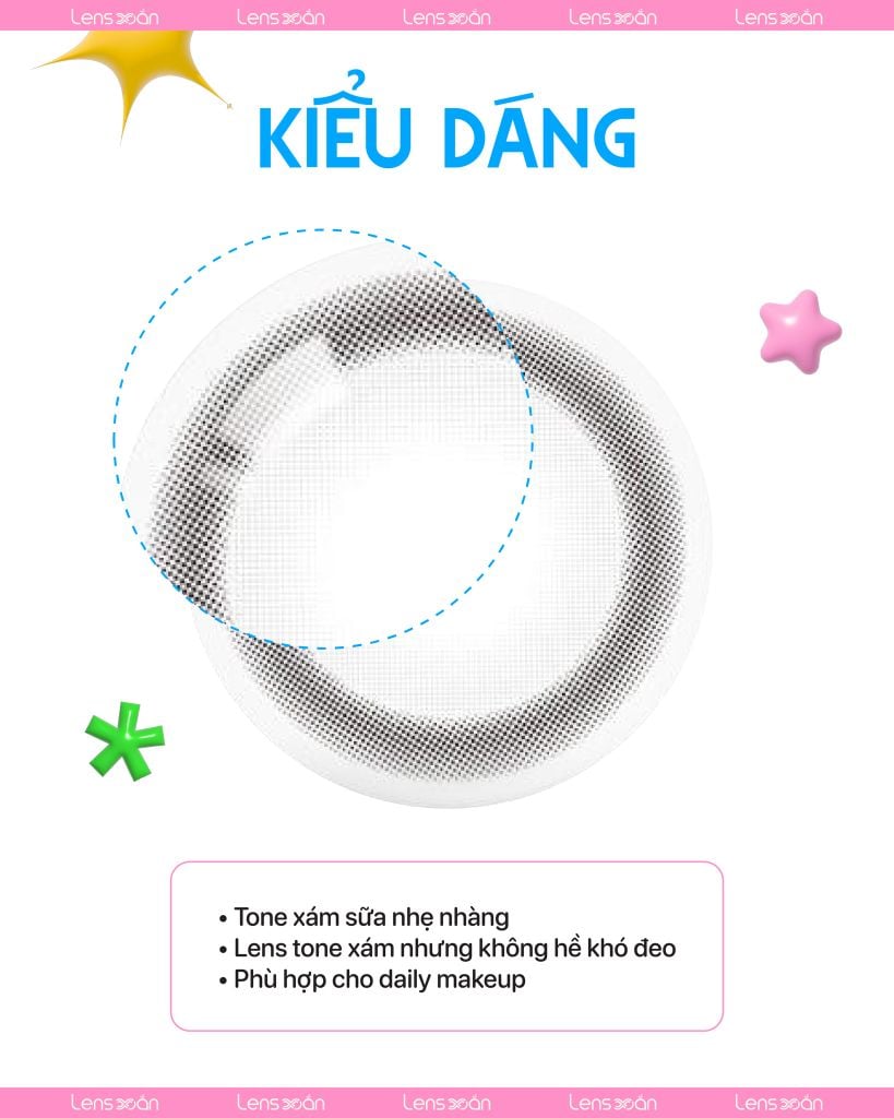 Ảnh Glee Gray – lens xám sữa nhẹ nhàng, tự nhiên