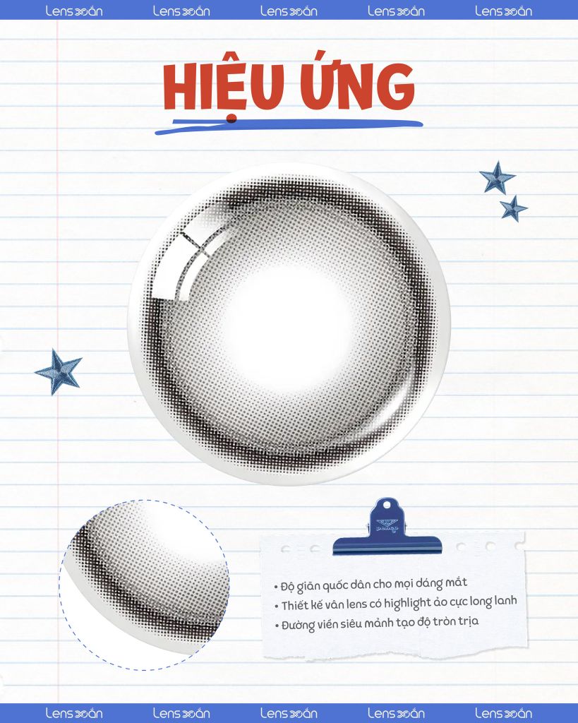 Lens Glowy Tear Gray – hiệu ứng xám khói glowy long lanh tự nhiên
