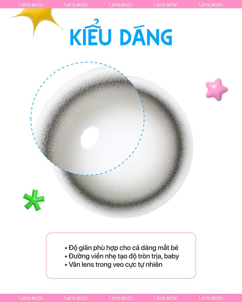 Lens Eyeis Essential Gray màu xám trà nhẹ, thiết kế tự nhiên, dành cho phong cách clean girl