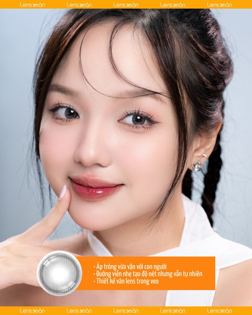 Oriana Ariel Gray – Lens xám ánh xanh pastel i-SHA