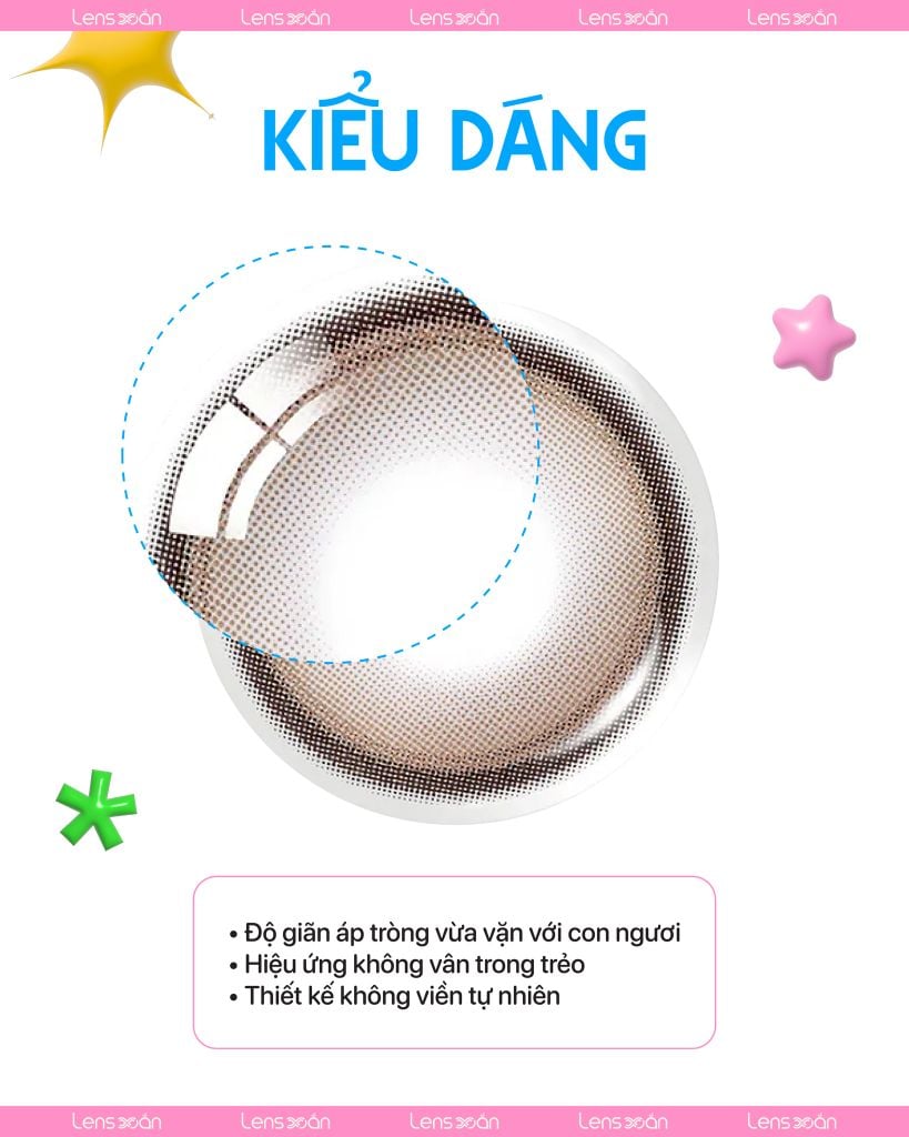 Glowy Tear Brown – Lens nâu ánh khói dịu nhẹ, thời thượng
