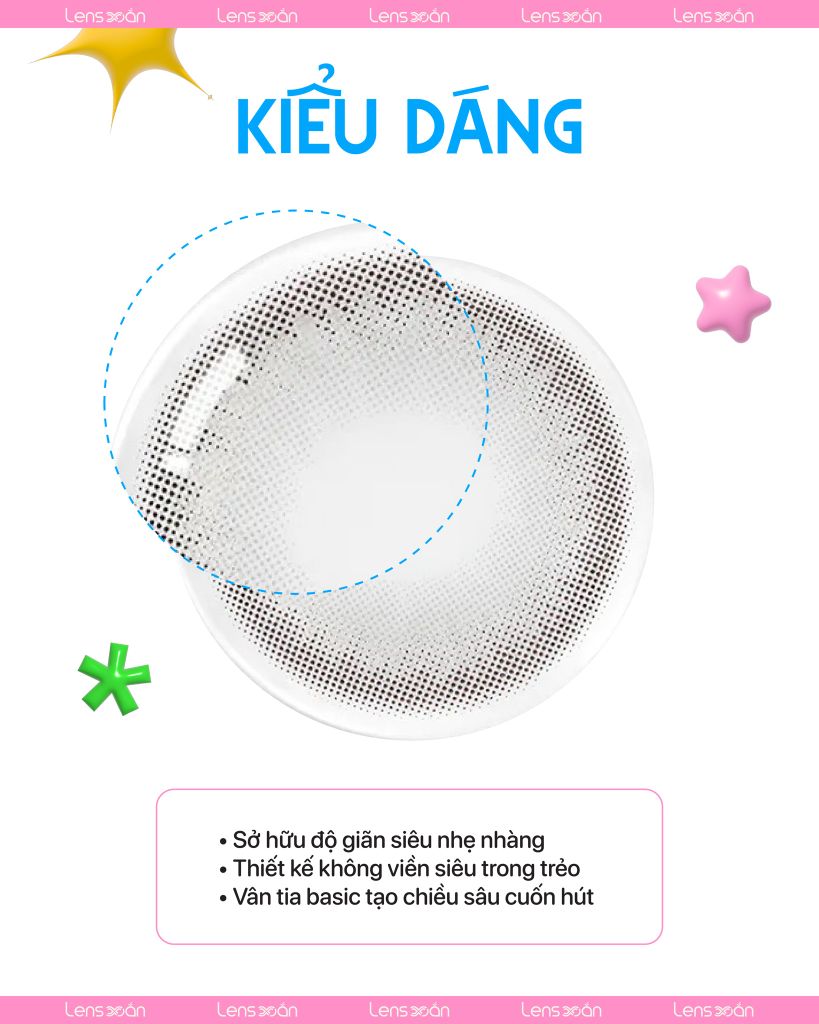 Lens Dear Gray Olens – Xám khói tự nhiên cho layout makeup tone lạnh