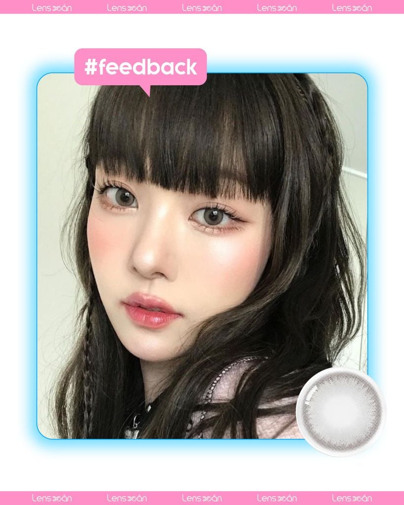 Lens Dear Gray Olens – Xám khói tự nhiên cho layout makeup tone lạnh