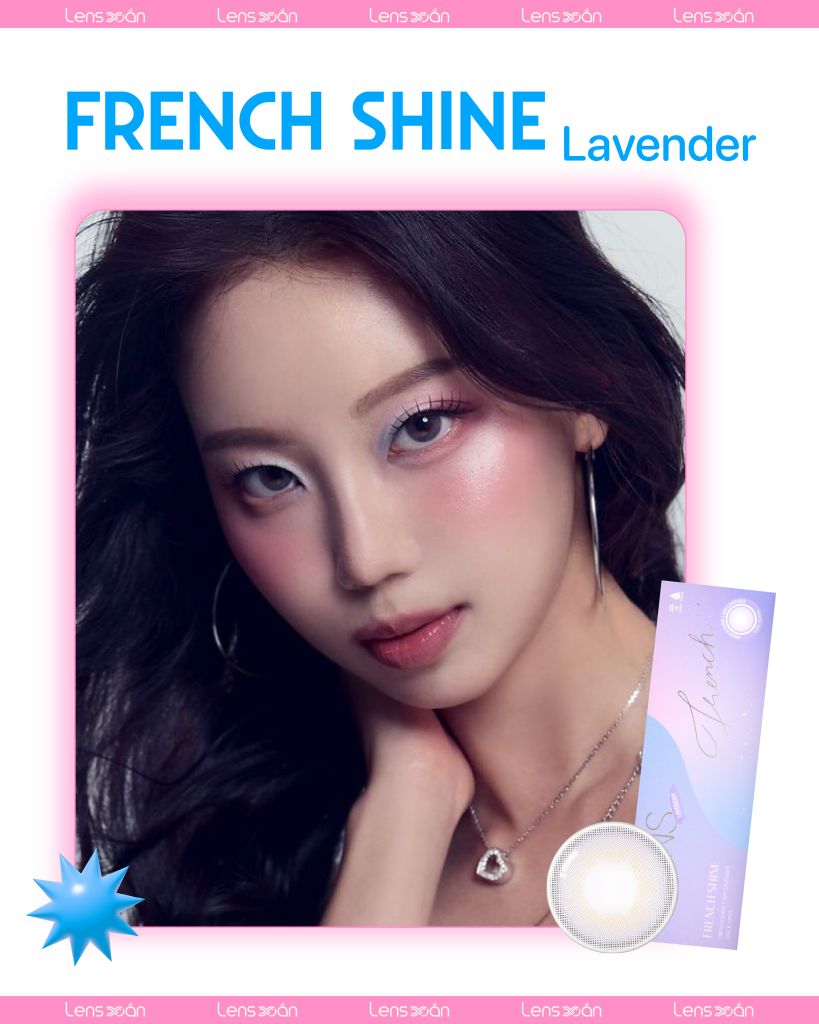 Tím pastel nhẹ nhàng cho nàng thơ: Review lens 1 ngày FRENCH SHINE LAVENDER từ OLENS