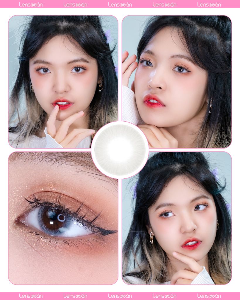 Lens Mini Gray – Lens xám không vân, không viền dành cho mắt nhỏ & layout nhẹ nhàng