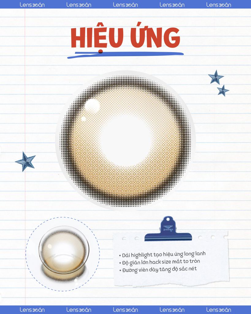 Lens BIV Oat Meal màu nâu trong veo tự nhiên