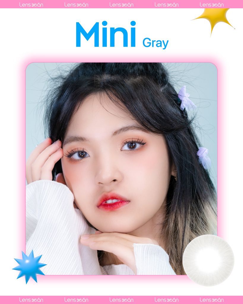 Lens Mini Gray – Lens xám không vân, không viền dành cho mắt nhỏ & layout nhẹ nhàng