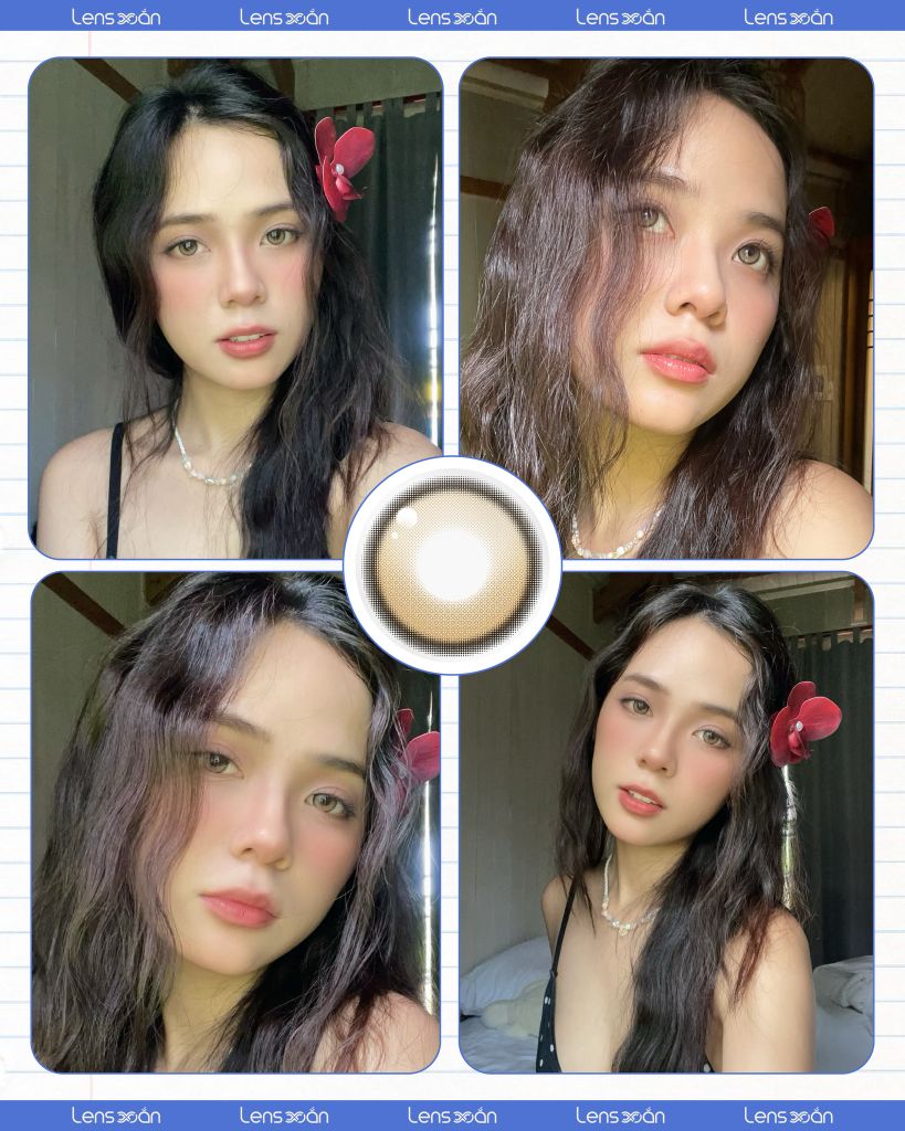 Lens BIV Oat Meal màu nâu trong veo tự nhiên