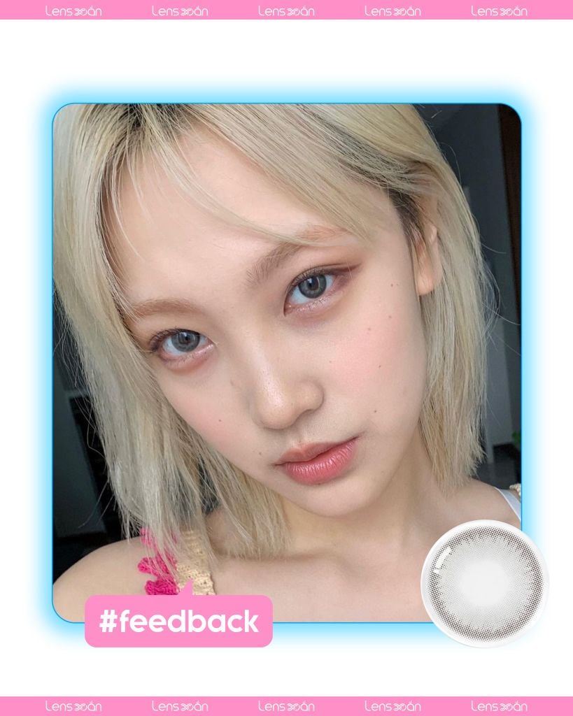 Lens Dear Gray Olens – Xám khói tự nhiên cho layout makeup tone lạnh