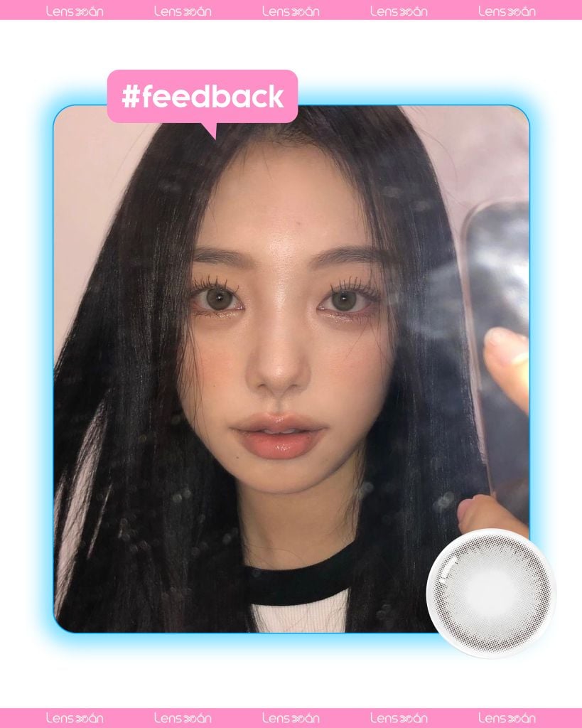 Lens Dear Gray Olens – Xám khói tự nhiên cho layout makeup tone lạnh