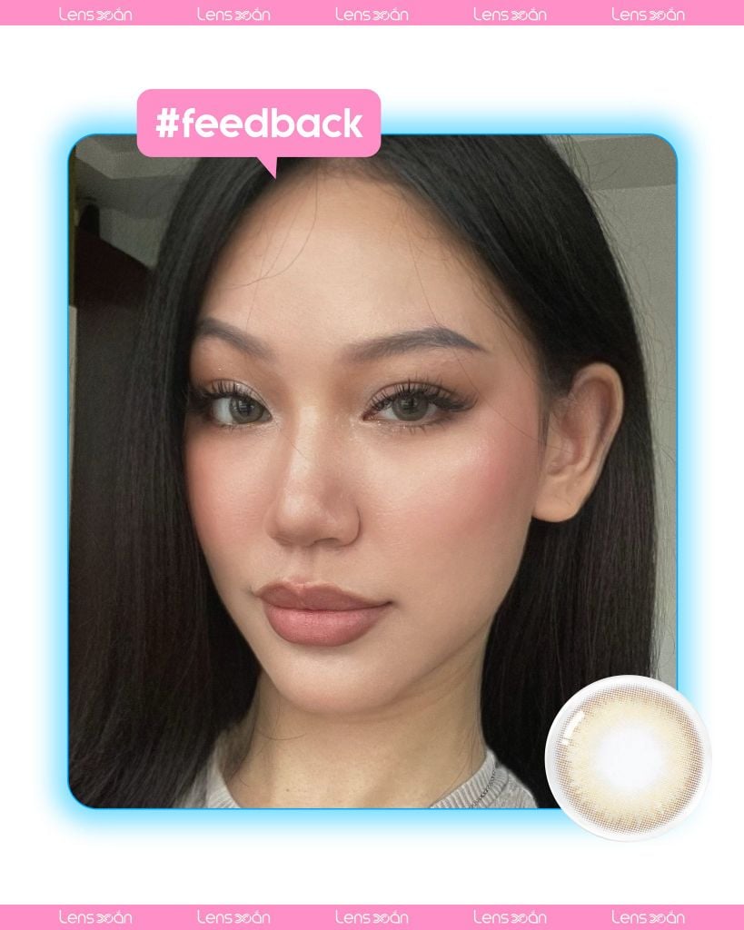 Lens Dear Brown màu nâu hạt dẻ nhẹ nhàng ánh vàng, G.DIA 13.0mm, không viền tự nhiên