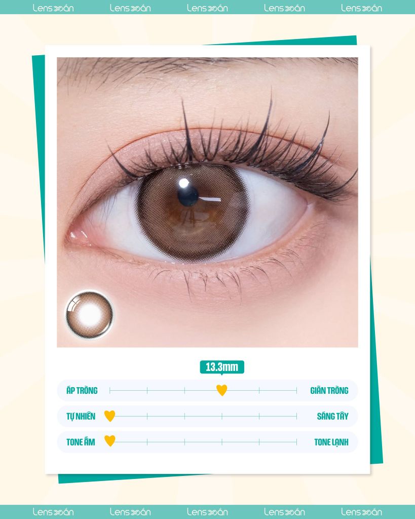 Thông số kỹ thuật lens: G.DIA 13.3mm, DIA 14.0mm, hạn 1 tháng