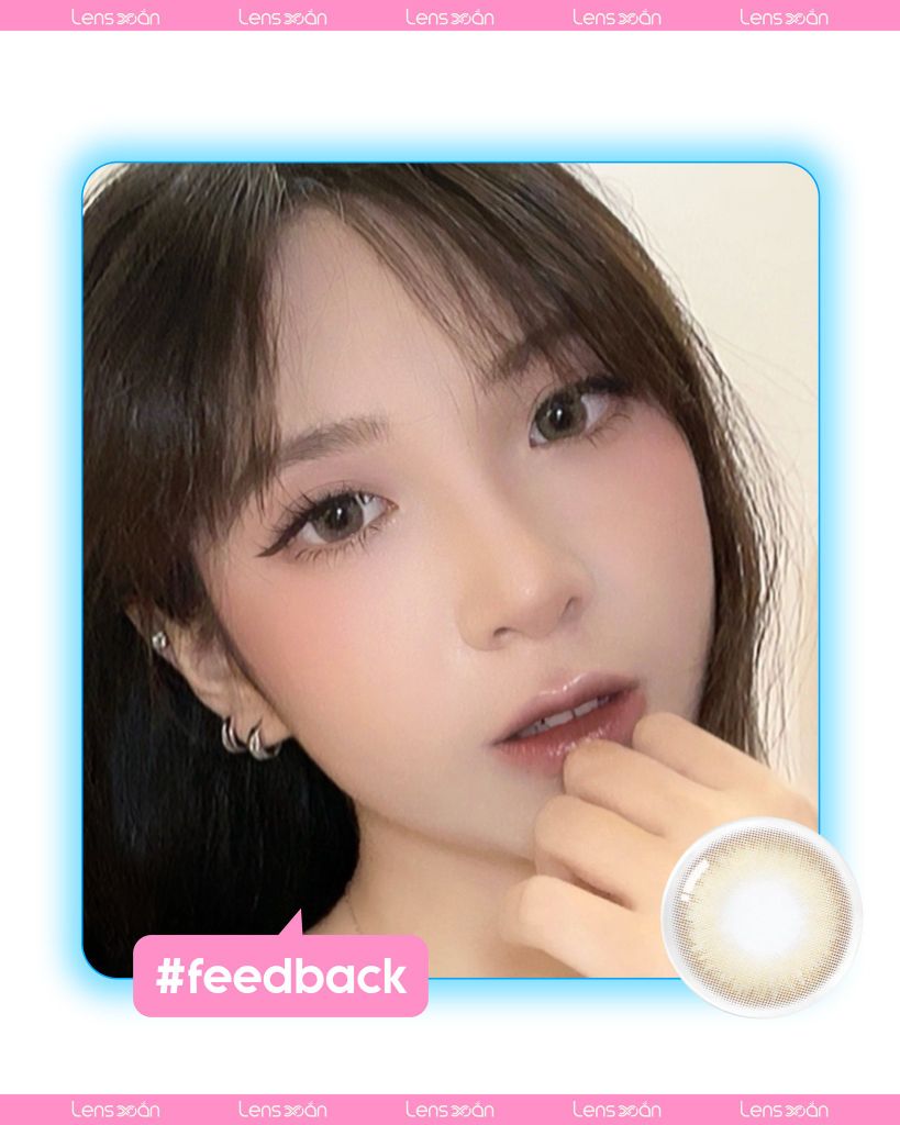 Lens Dear Brown màu nâu hạt dẻ nhẹ nhàng ánh vàng, G.DIA 13.0mm, không viền tự nhiên