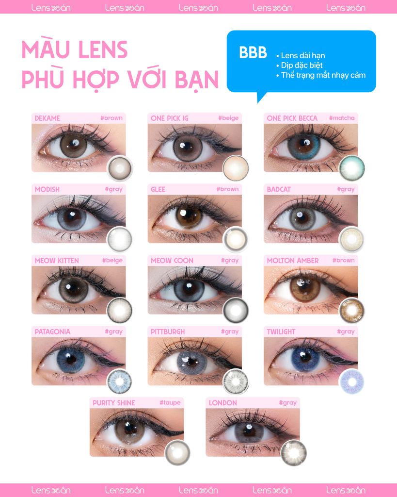 Làm bài test chọn màu lens chuẩn gu dành riêng cho newbie | Lens Xoắn