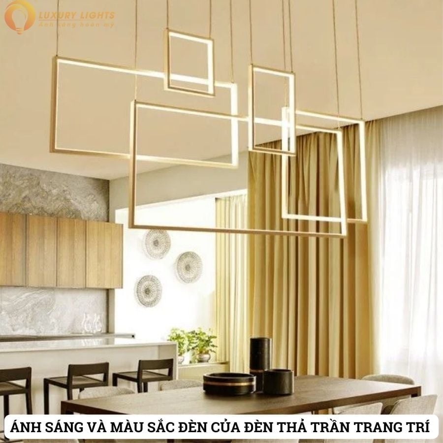 Ánh Sáng Và Màu Sắc Đèn Của Đèn Thả Trần Trang Trí