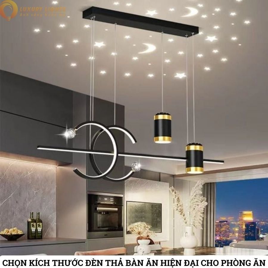 Chọn Kích Thước Đèn Thả Bàn Ăn Hiện Đại Cho Phòng Ăn