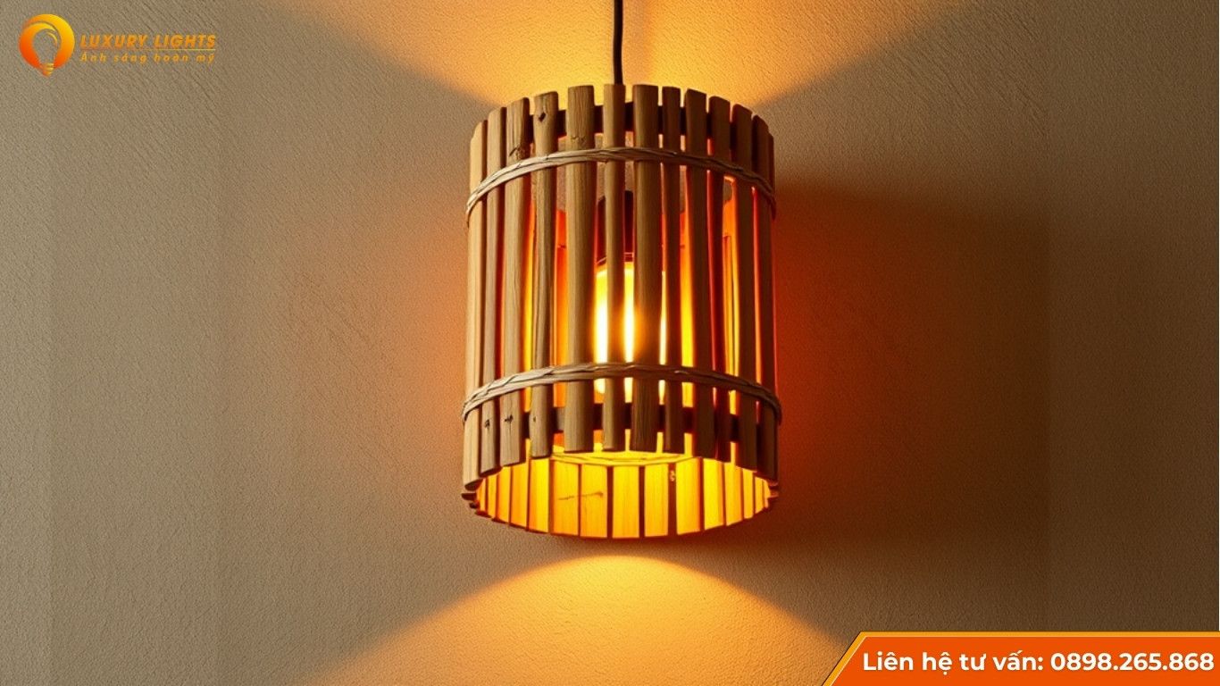 Đèn tường ống tre