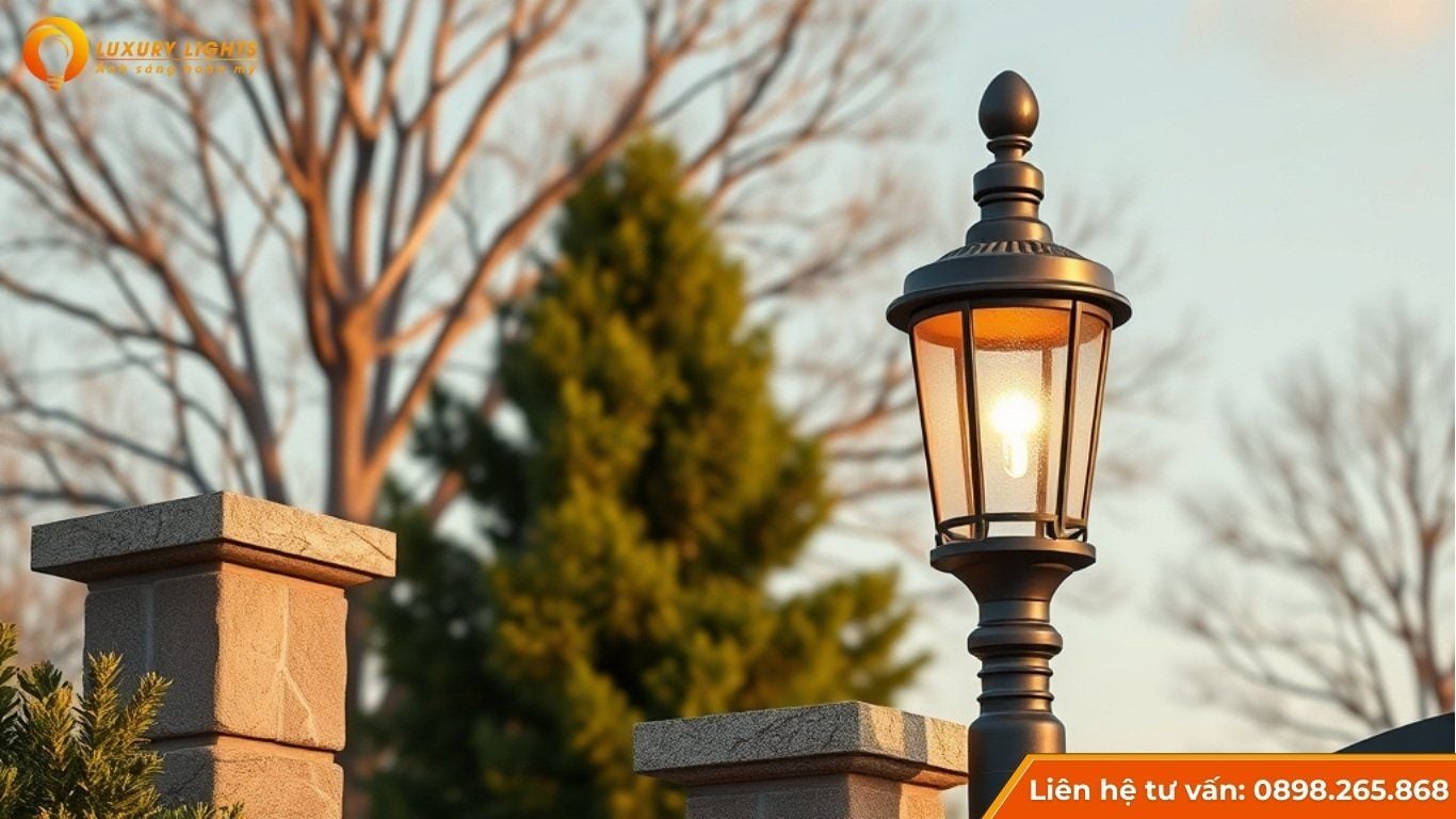 Đèn năng lượng mặt trời trụ cổng