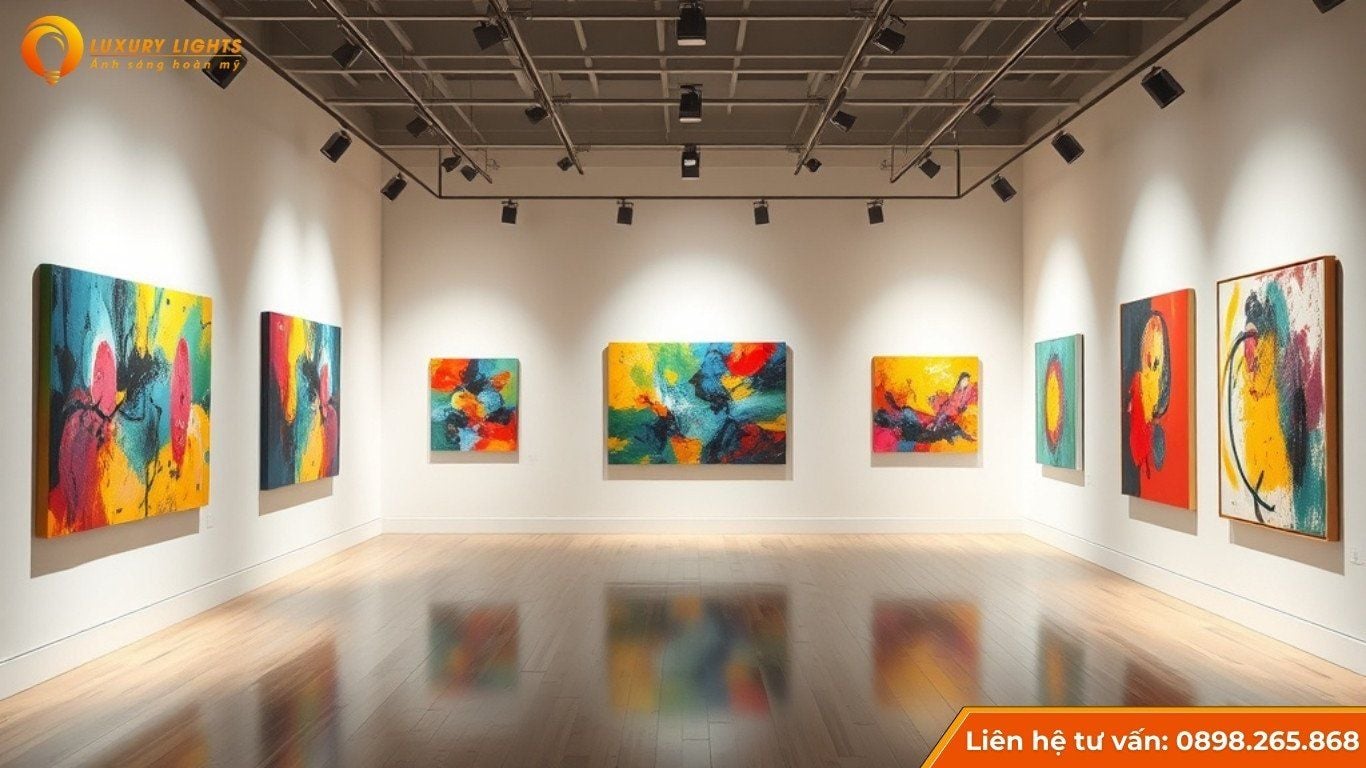 Đèn rọi ray phòng tranh