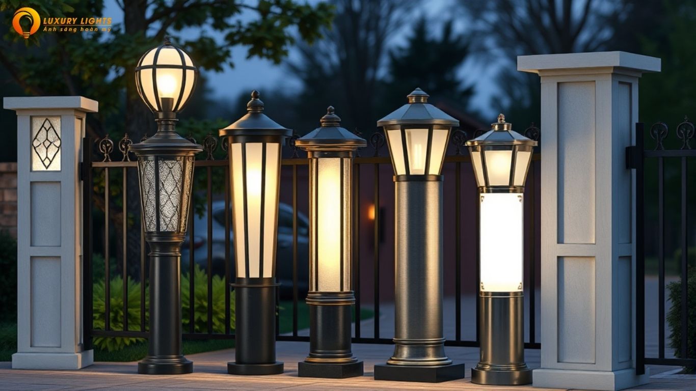 Các tiêu chí chọn mua đèn trụ cổng tường rào ngoài trời