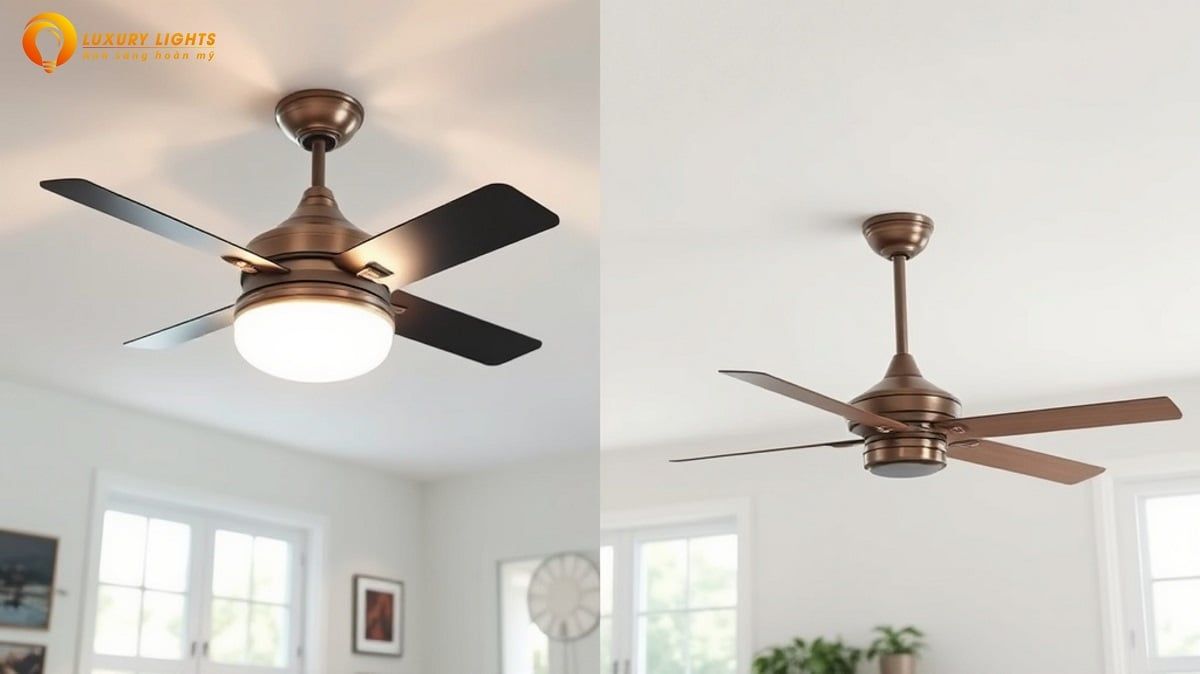 So Sánh Quạt Trần Đèn Với Quạt Trần Thường