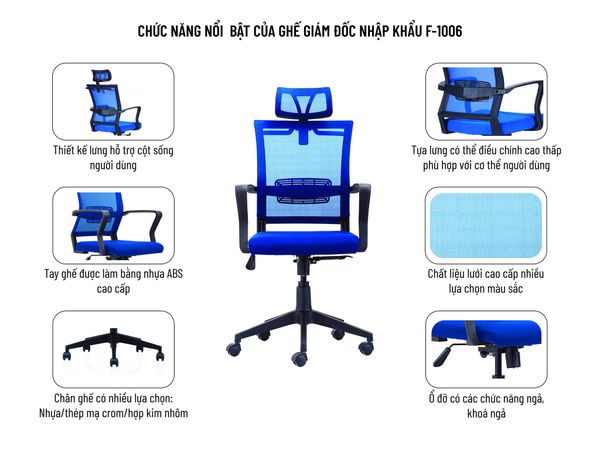 ghế giám đốc nhập khẩu f-1006