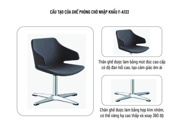 ghế phòng chờ nhập khẩu f-a133