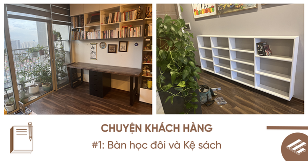 Chuyện khách hàng: Bàn học đôi và kệ sách treo tường của nhà Fego