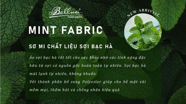 MINT FABRIC - SƠ MI CHẤT LIỆU VẢI SỢI BẠC HÀ HOÀN TOÀN MỚI TỪ BELLUNI