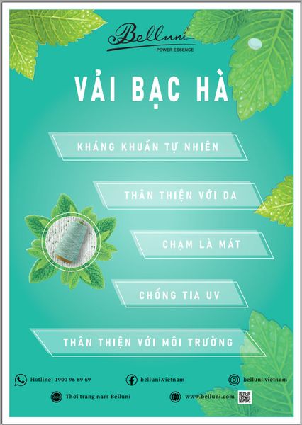 Sơ mi nam vải sợi bạc hà - Belluni