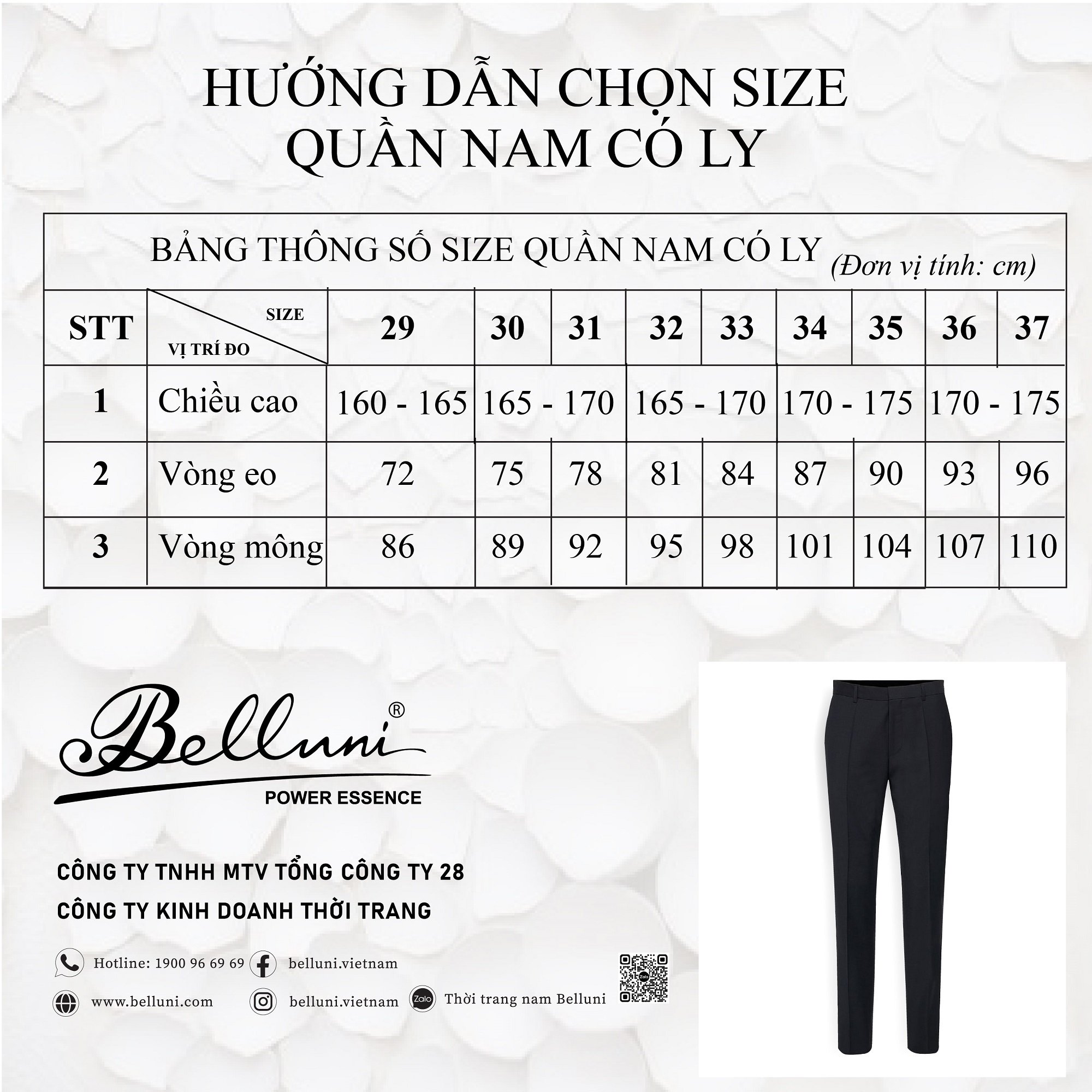 Hướng dẫn chọn Size