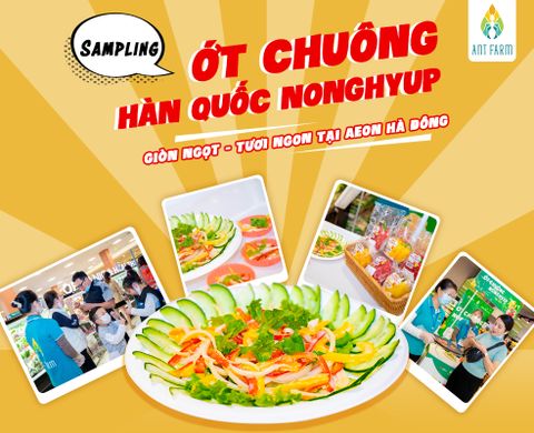 TIN HOT THÁNG 11: SAMPLING DÙNG THỬ SALAD ỚT CHUÔNG HÀN QUỐC NONGHYUP GIÒN NGỌT, HẤP DẪN TẠI AEON HÀ ĐÔNG