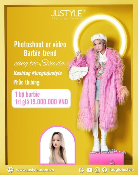 Tóc Giả JUSTYLE | Barbie Trend Cùng Tóc Siêu Da