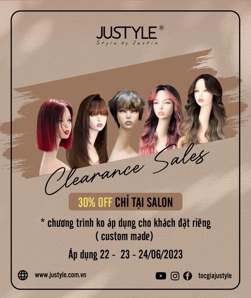 Tóc Giả JUSTYLE | Chương Trình Giảm Giá 30% Tại Salon