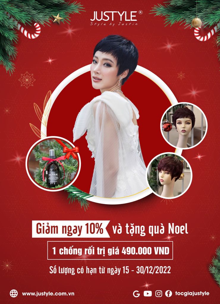 Tóc Giả JUSTYLE | Giảm 10% & Tặng Quà Noel (15 - 30/12/2022)