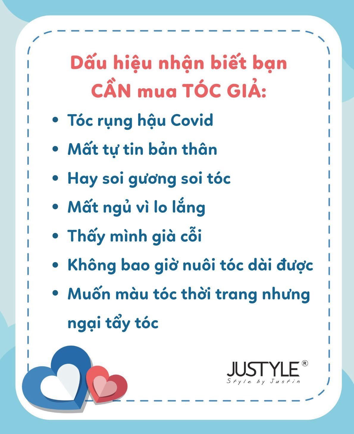 Tóc Giả JUSTYLE | Dấu Hiệu Nhận Biết Bạn Cần Mua Tóc Giả