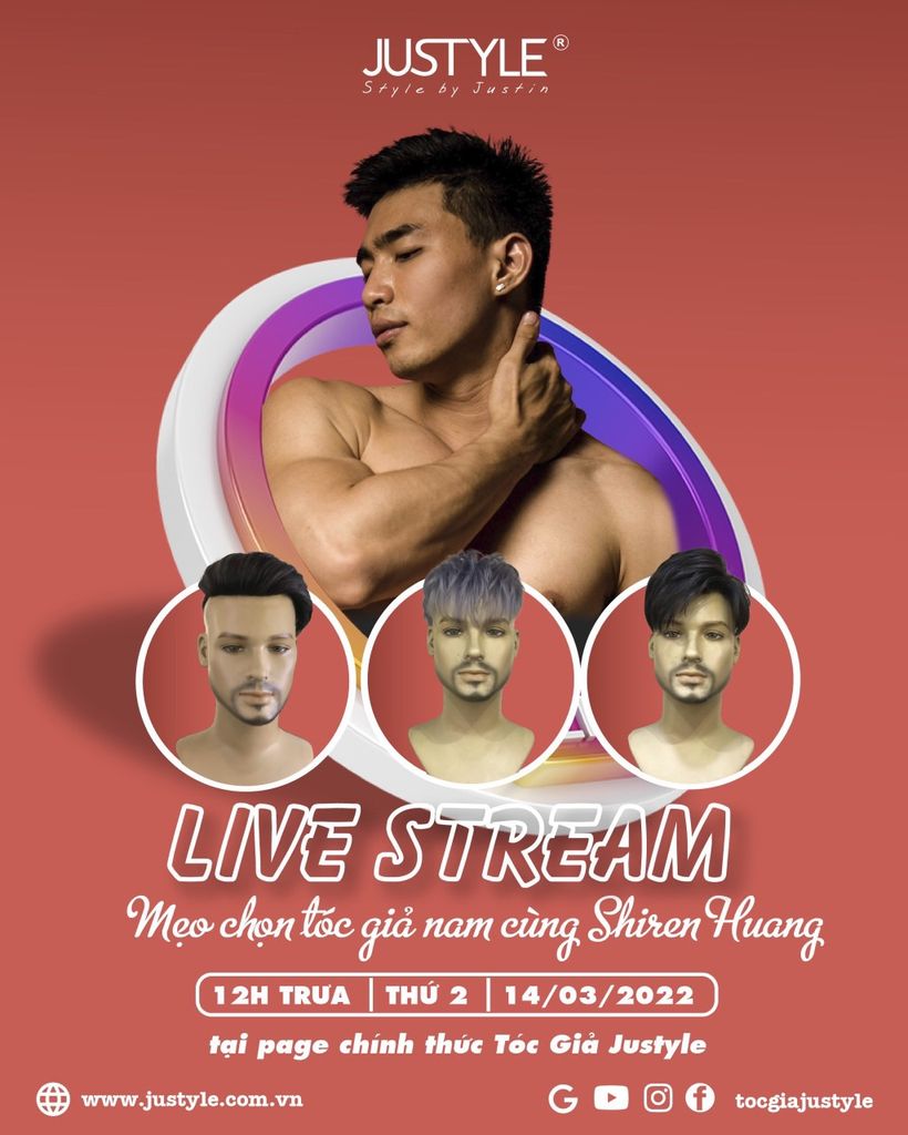 Livestream Mẹo Chọn Tóc Giả Nam Cùng Shiren Huang (12h Trưa 14/03/2022)