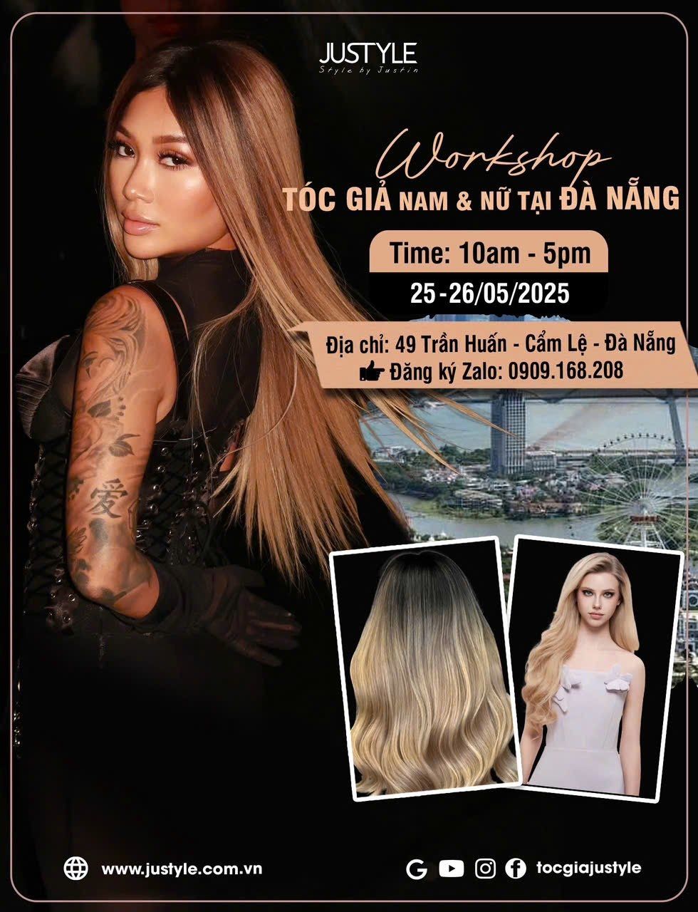 Tóc Giả JUSTYLE | Workshop Tóc Giả Nam & Nữ Tại Đà Nẵng (25-26/05/2025)