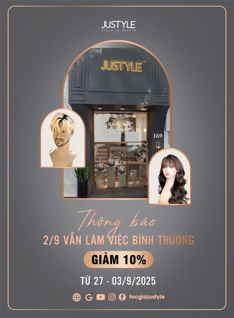 Tóc Giả JUSTYLE | Chương Trình Sales Tháng 9 Giảm 10%