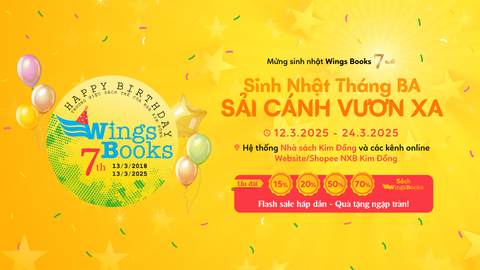 Ưu đãi lớn Mừng sinh nhật Wings Books 7 tuổi