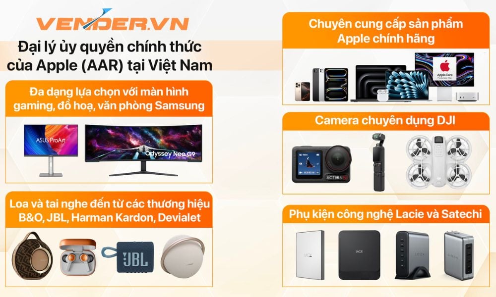 Vender - Đại lý uỷ quyền chính hãng của Apple
