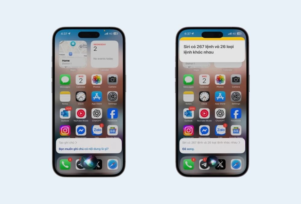 Tạo và quản lý ghi chú bằng Siri tiếng Việt