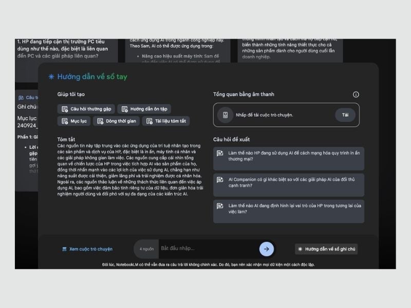 Tính năng AI giúp phân tích tài liệu nhanh chóng